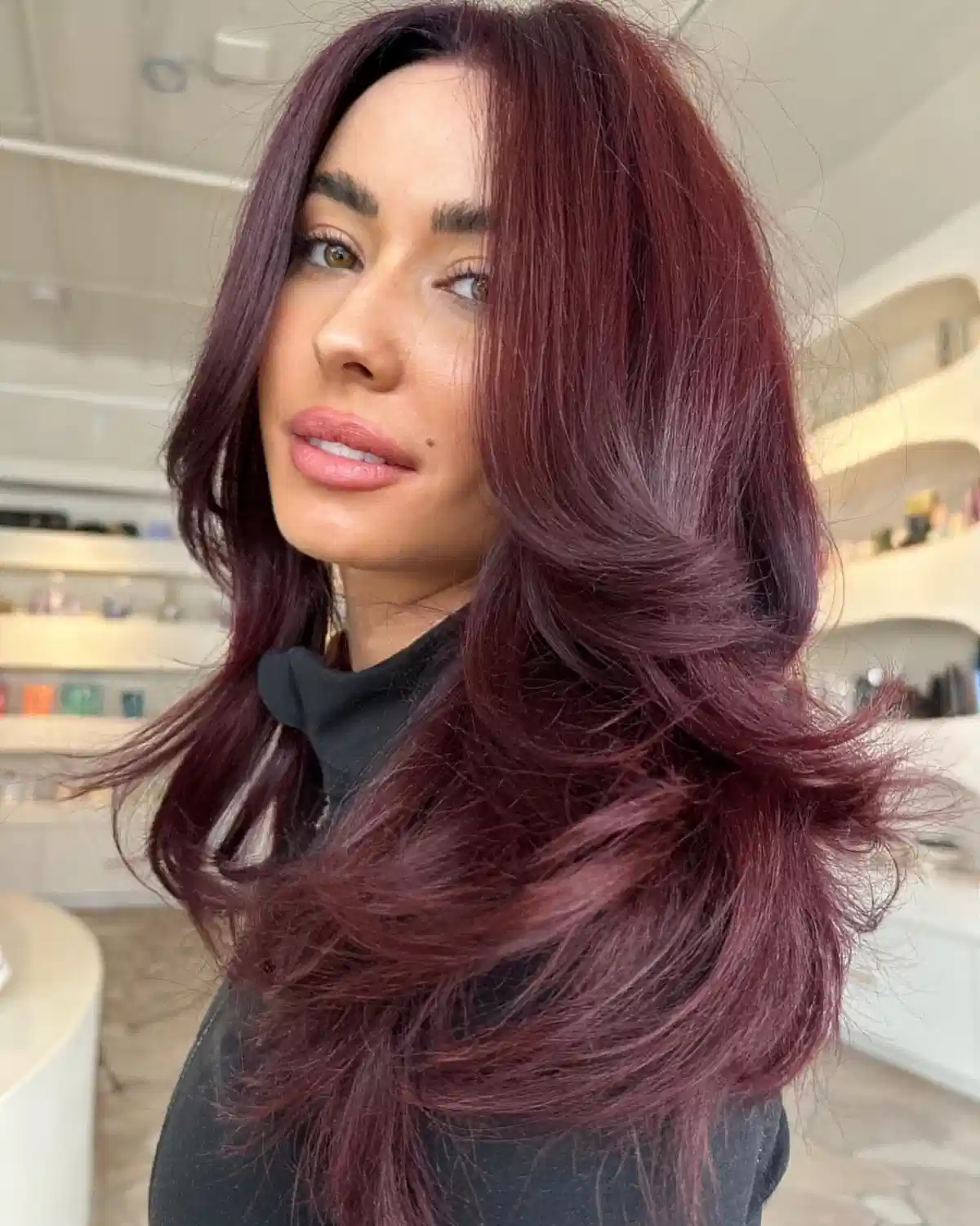 Deep Burgundy Waves