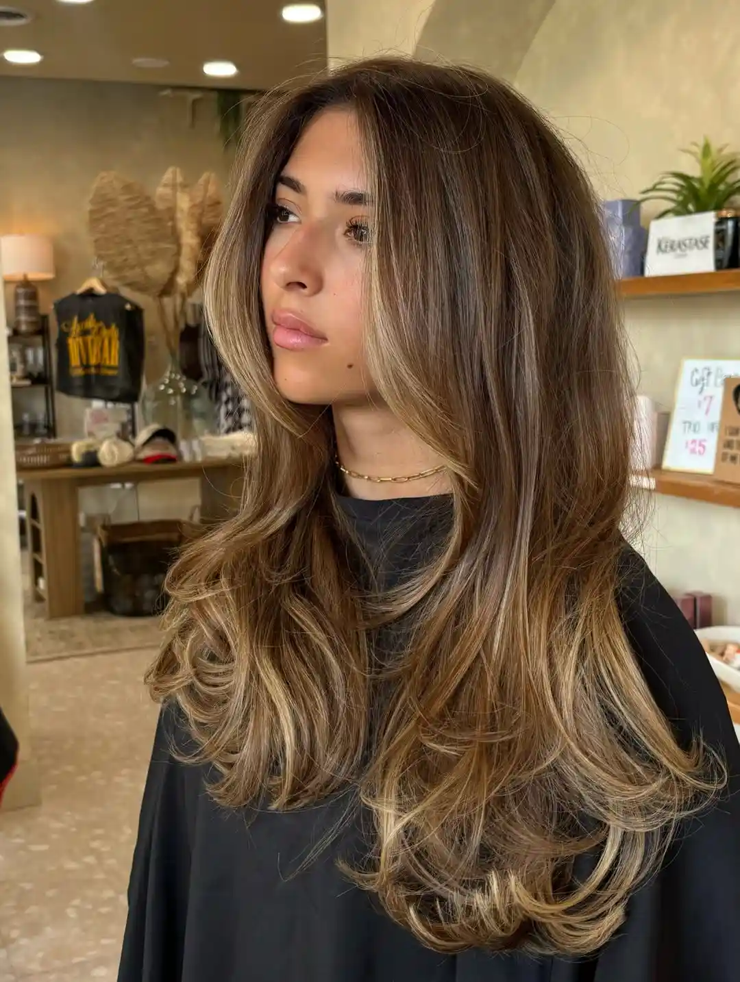 Long Layers with Blonde Highlights