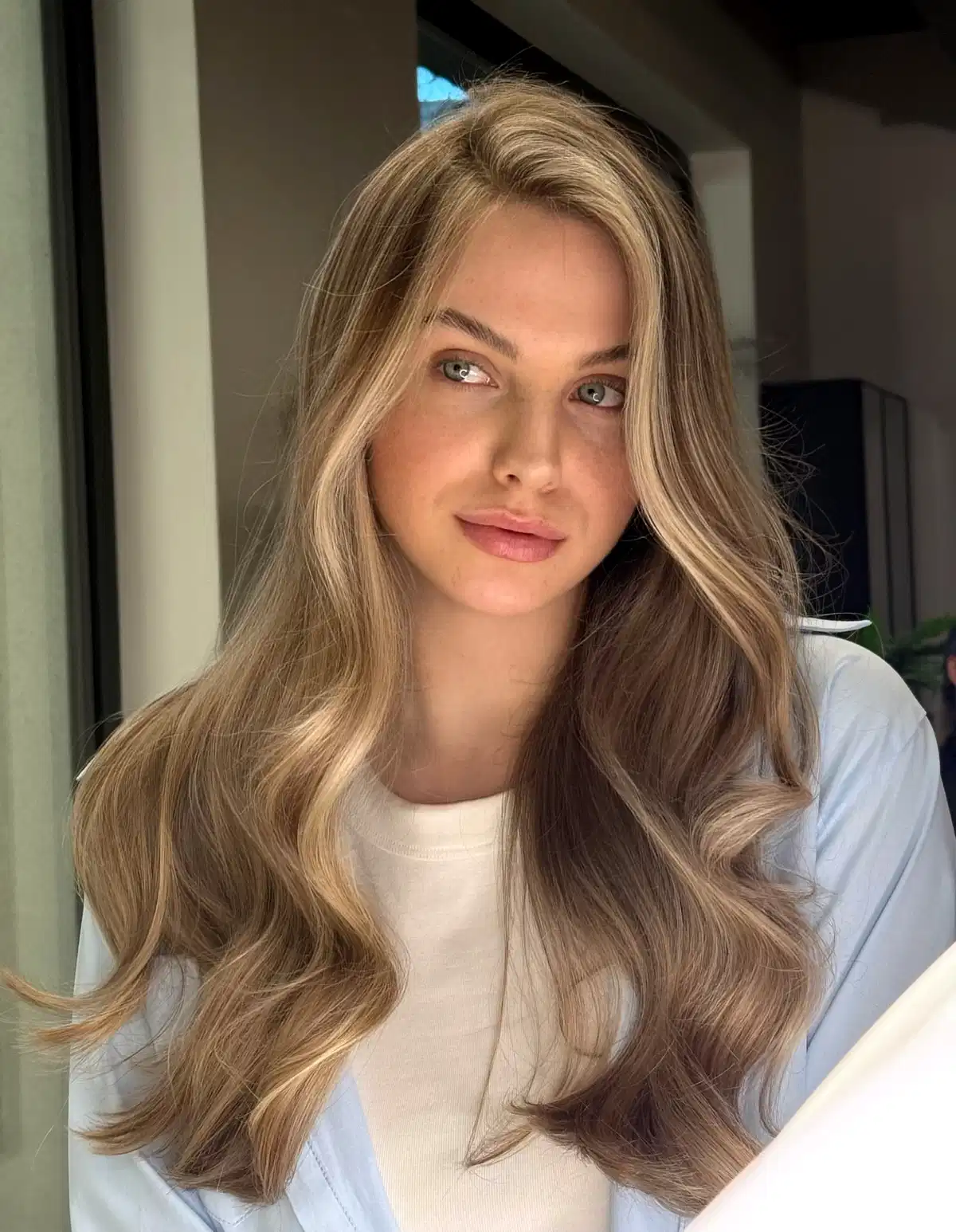 Soft Waves with Bright Blonde Front Pieces