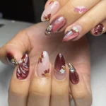 🍷 16 Maroon and White Nails That Make the Perfect Cozy Fall Manicure Fashion image by @nailsbypiw