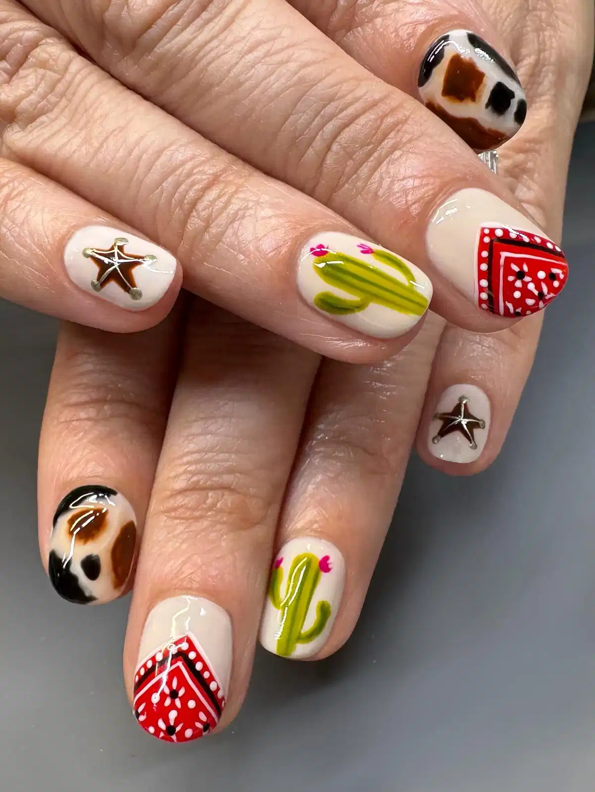 Cactus Art, Bandana Pattern, Cow Print, and Star Studs