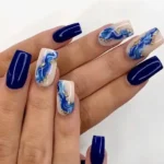 💙 20 Blue Gold Nails That Make This Unexpected Color Combo Look Absolutely Stunning Fashion image by @minaxi_davra