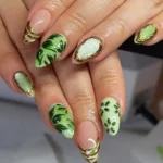 💚 18 Green Gold Nails That Pair Rich Emerald Tones With Stunning Golden Accents Fashion image by @s0lar.nails
