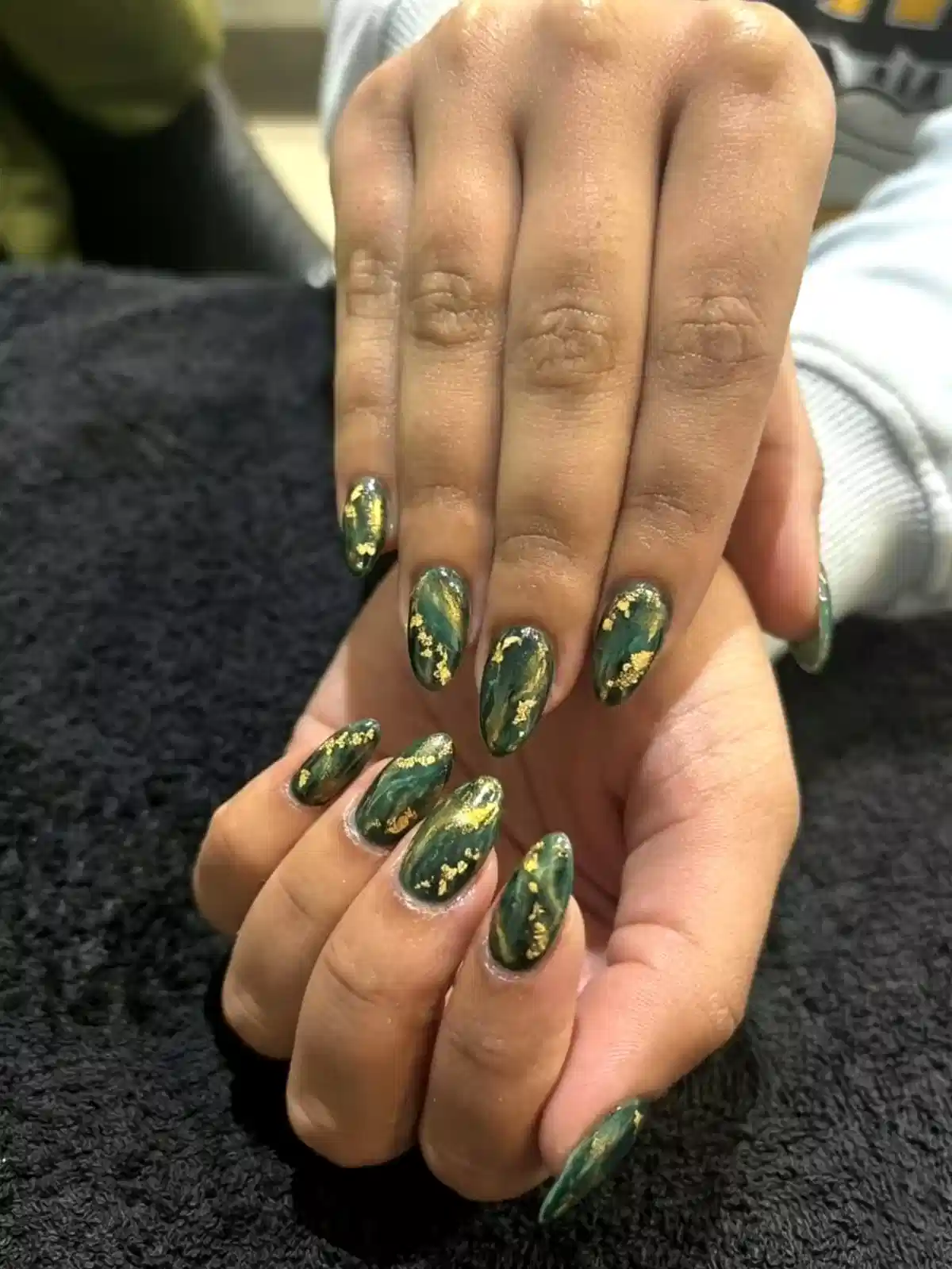 Dark green marble with gold flecks