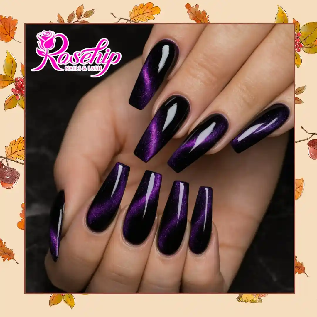 Black Coffins with Diagonal Purple Shimmer