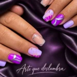 🌸 19+ Purple Flower Nails That Bring Gorgeous Floral Beauty to Your Fingertips Fashion image by @adriananailstudio1