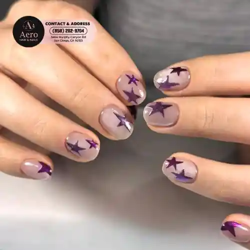 Taupe Base with Purple Star Accents