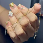 💎 18 Gold Almond Nails That Make Metallic Manicures Look Chic and Expensive Fashion image by @shines.28
